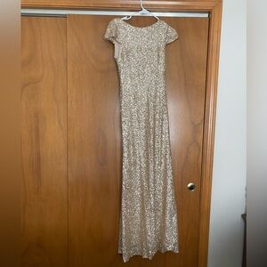 Sorella Vita Gold Sequin Cowl-back Gown